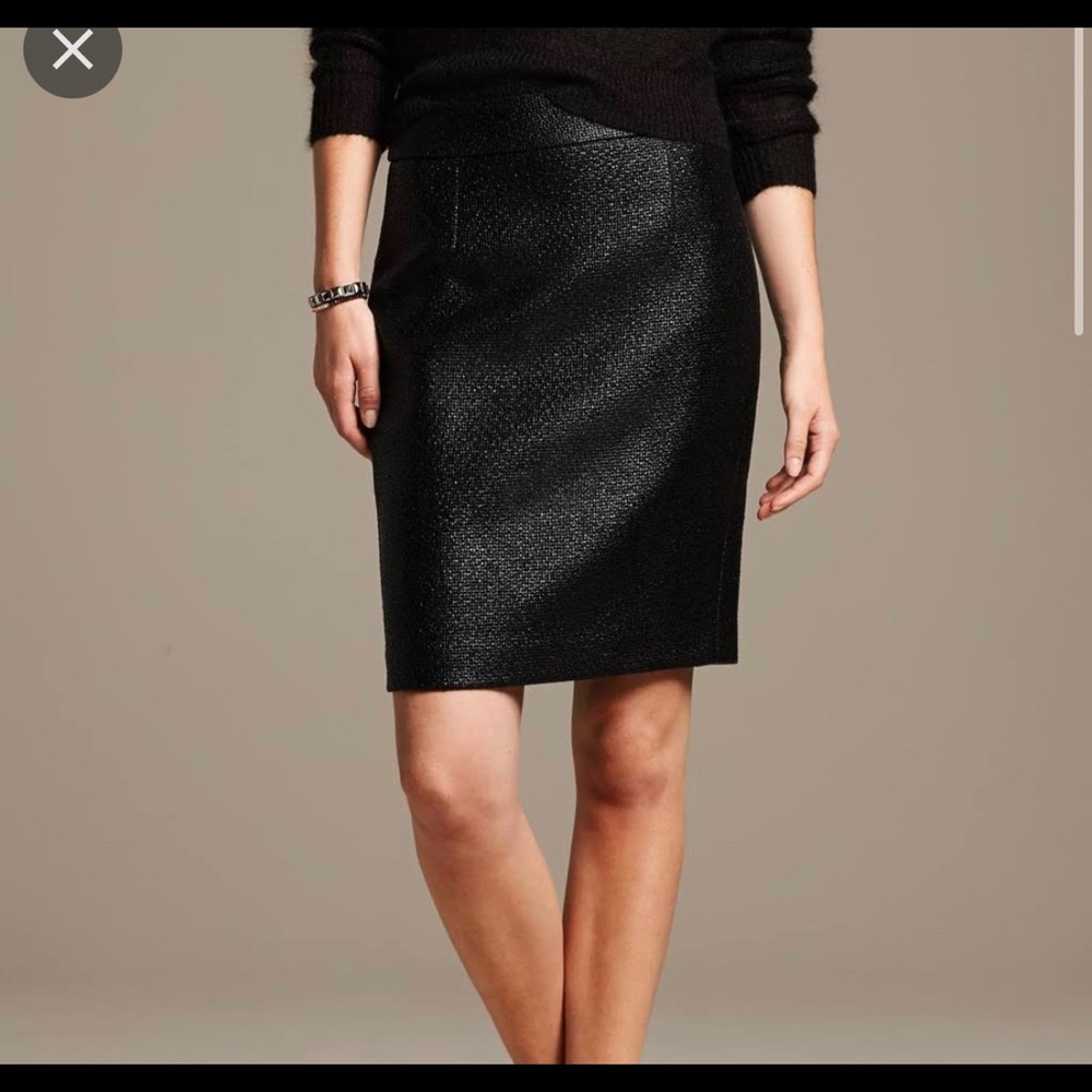 NWOT Banana Republic coated tweed pencil skirt - size 6